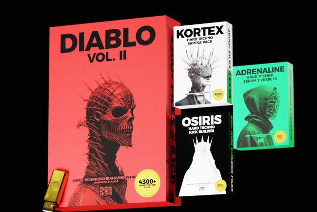 Raveyard Sounds - Diablo Vol.2 - Hard Techno Essentials Bundle (MiDi, WAV, Ableton, Serum 2)